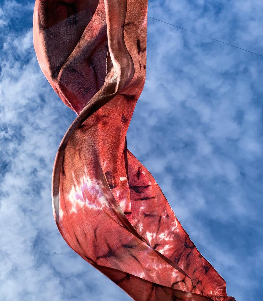 Палантин шерсть кирпично-красный