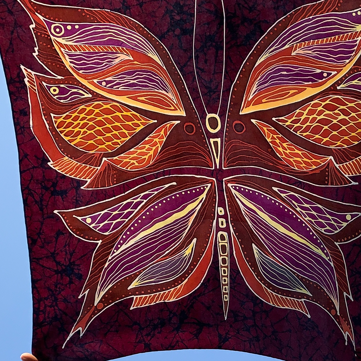 Шёлковый платок "Бабочка кракле”