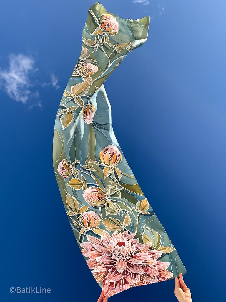 Шёлковый шарф "Бутоны”