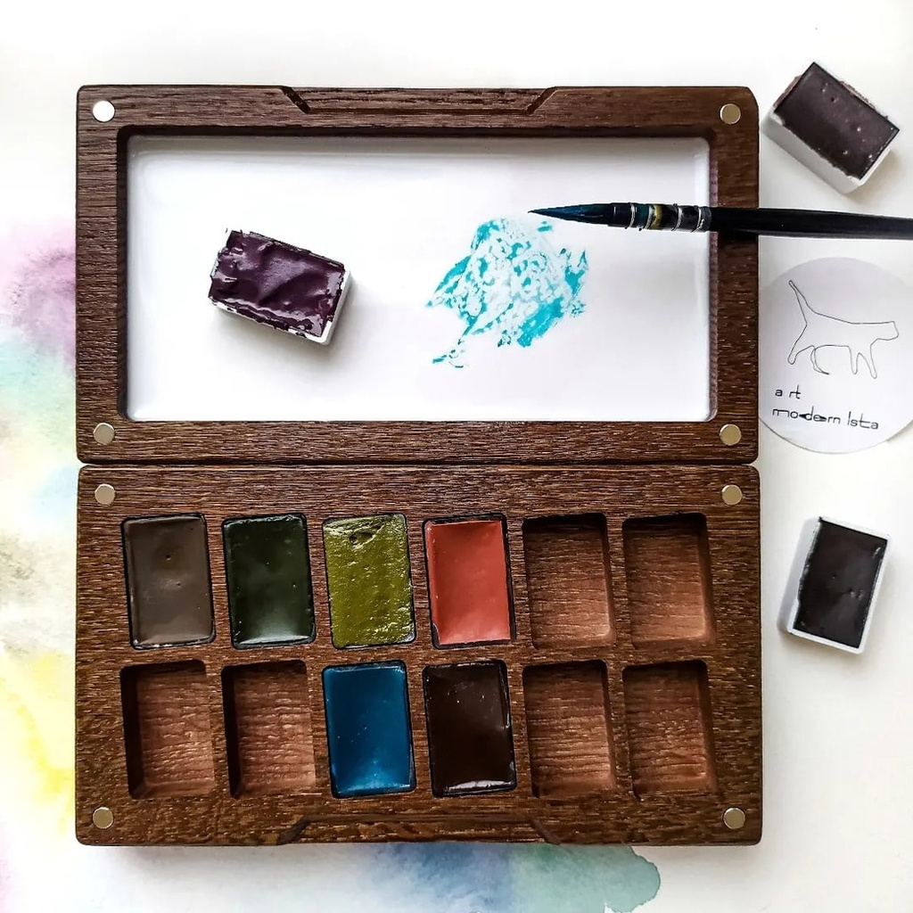 ПЕНАЛ НА 12 КЮВЕТ,  дуб/ясень