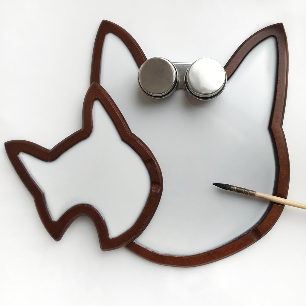 ПАЛИТРА КОШКА ДЛЯ МАСЛА, АКВАРЕЛИ, АКРИЛА, ГУАШИ, ТЕМПЕРЫ (котопалитра)