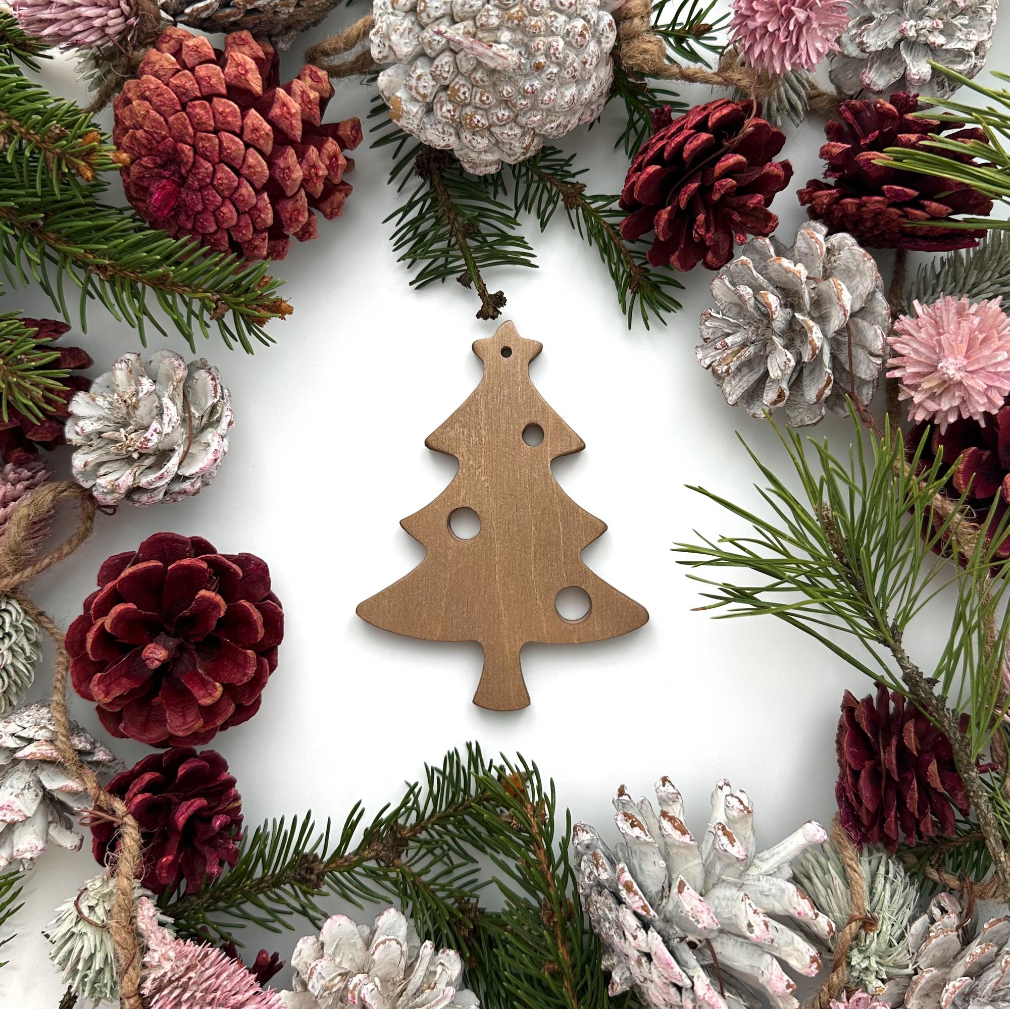 "Елка (4 шт) Деревянная елочная игрушка из коллекции "Уют"