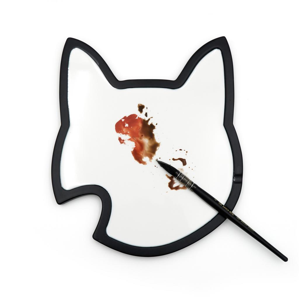 ПАЛИТРА ЧЕРНАЯ  КОШКА ДЛЯ МАСЛА, АКВАРЕЛИ, АКРИЛА, ГУАШИ, ТЕМПЕРЫ (котопалитра)