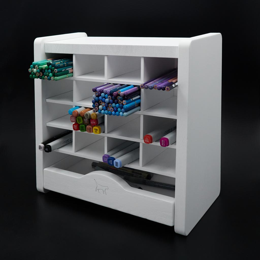 ОРГАНАЙЗЕР  РАЗМЕР (М) БЕЛЫЙ ДЛЯ МАРКЕРОВ И КАРАНДАШЕЙ,  дуб/ясень