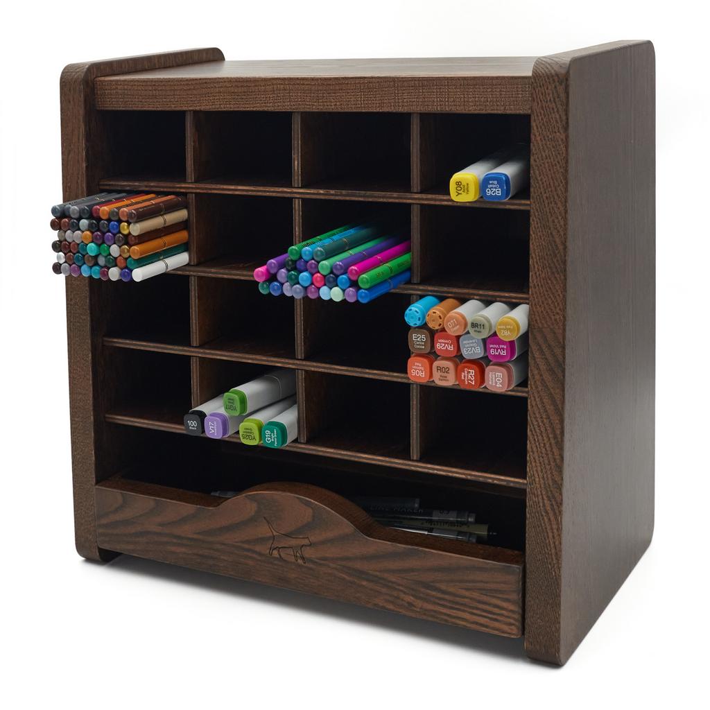 ОРГАНАЙЗЕР РАЗМЕР (М) КОРИЧНЕВЫЙ ДЛЯ МАРКЕРОВ И КАРАНДАШЕЙ,  дуб/ясень