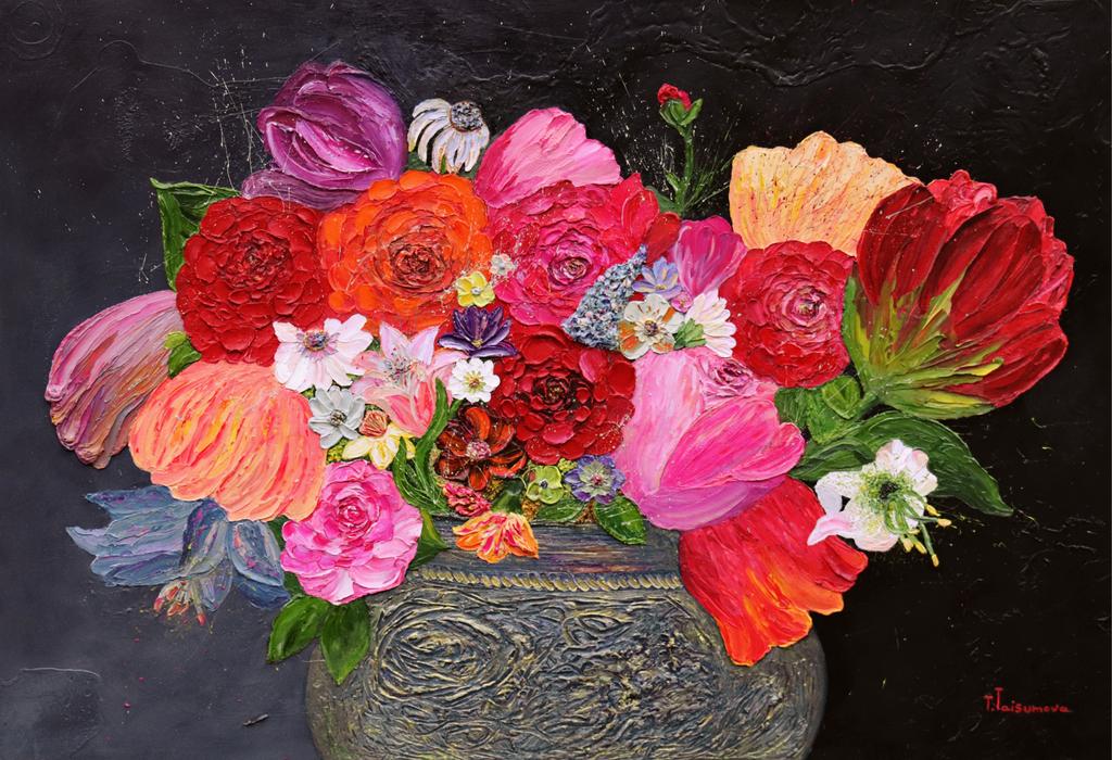 •   Первый букет /  120х90 см. масло’холст