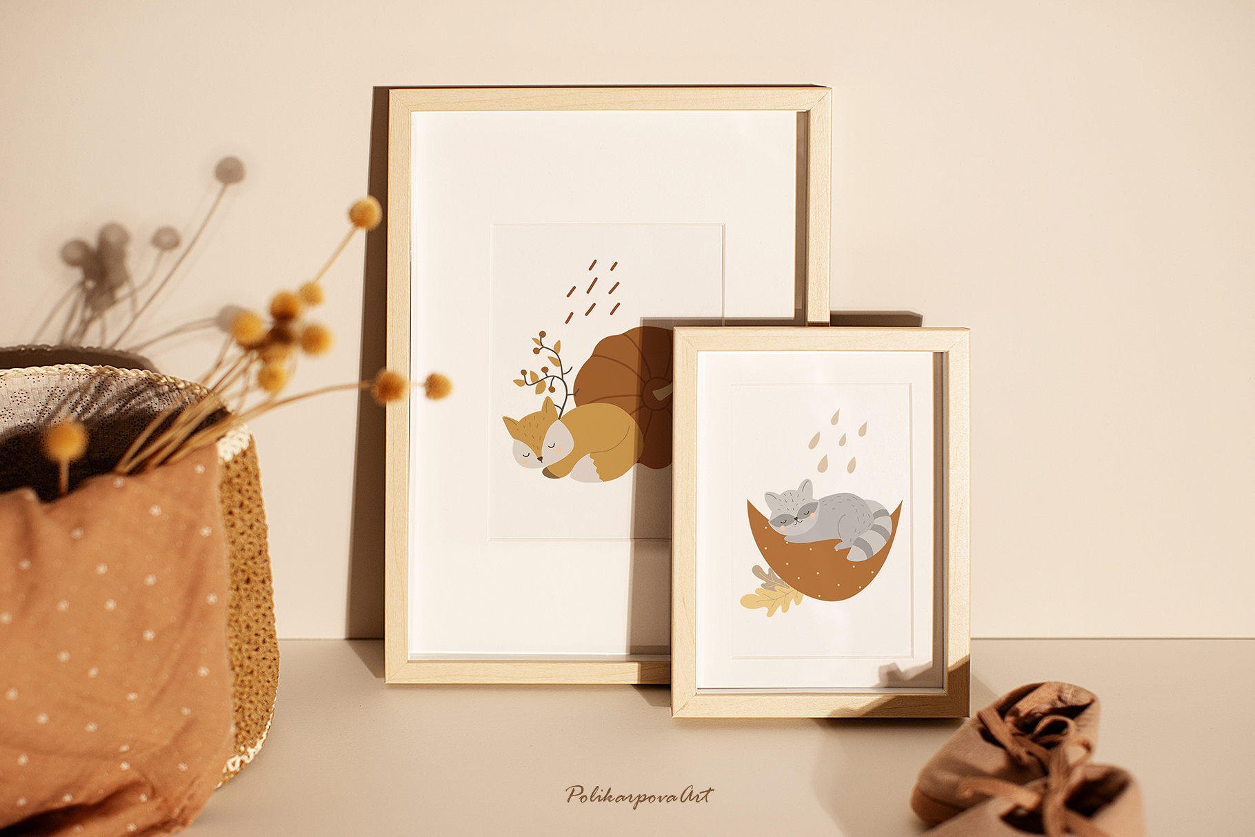 Векторная коллекция "Осень" - детские иллюстрации и бесшовные паттерны