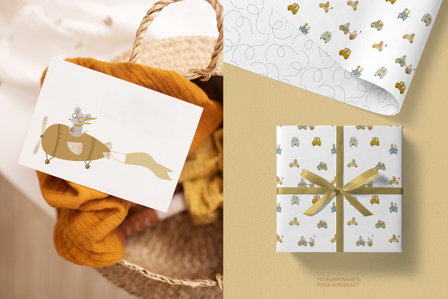 Векторная коллекция "Друзья" - детские иллюстрации и бесшовные паттерны