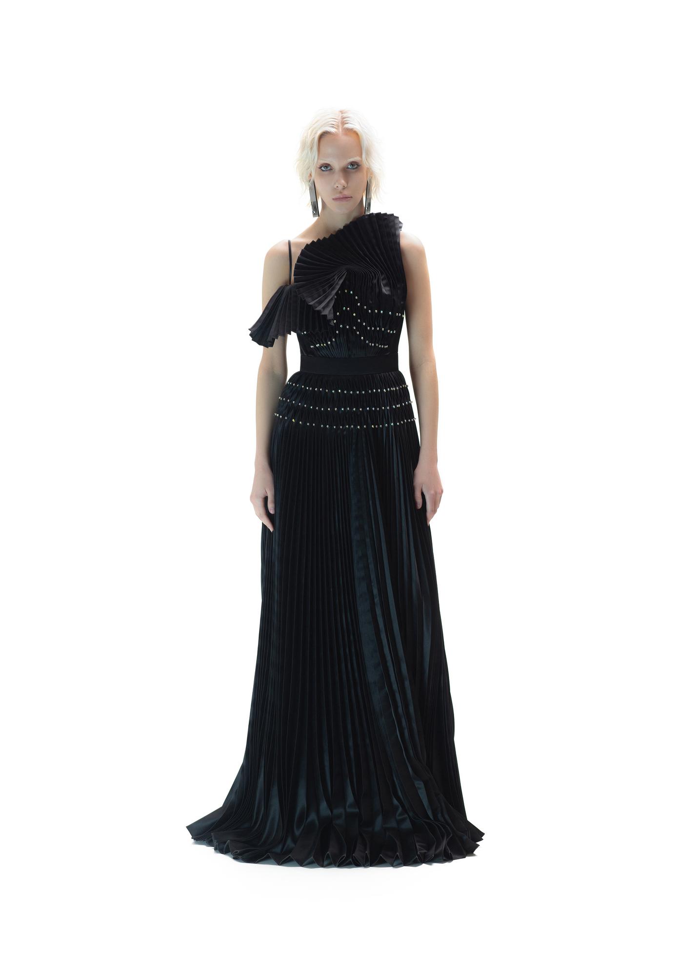 Платье на корсете гофре со стразами Сваровски