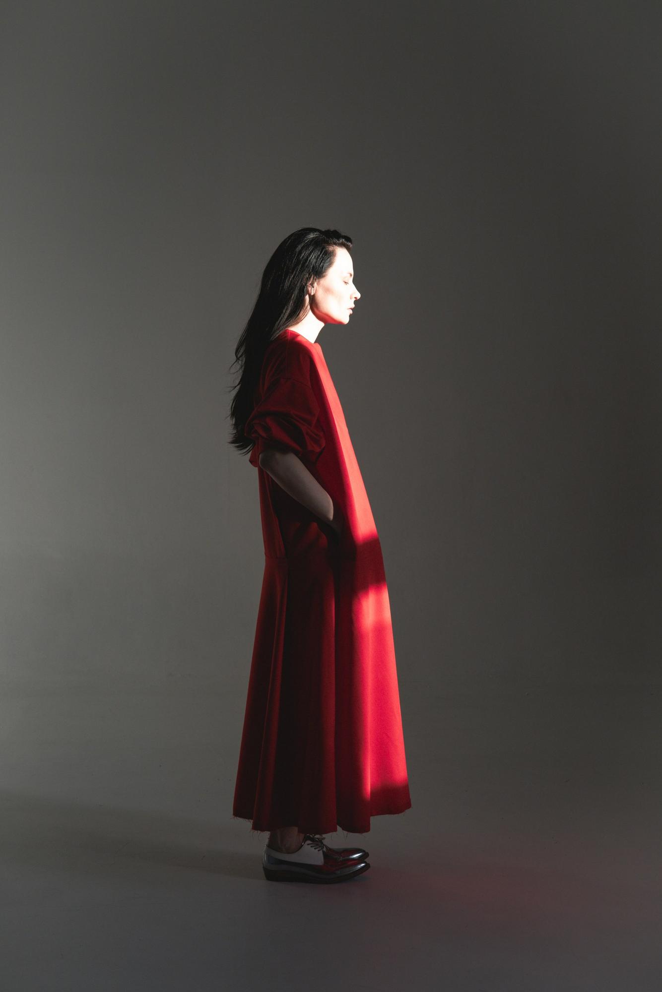 Платье "Манишка" красное