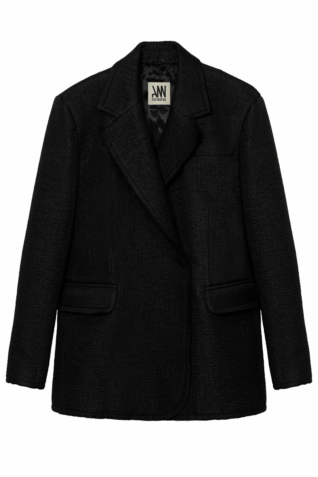 Двубортный жакет прямого силуэта