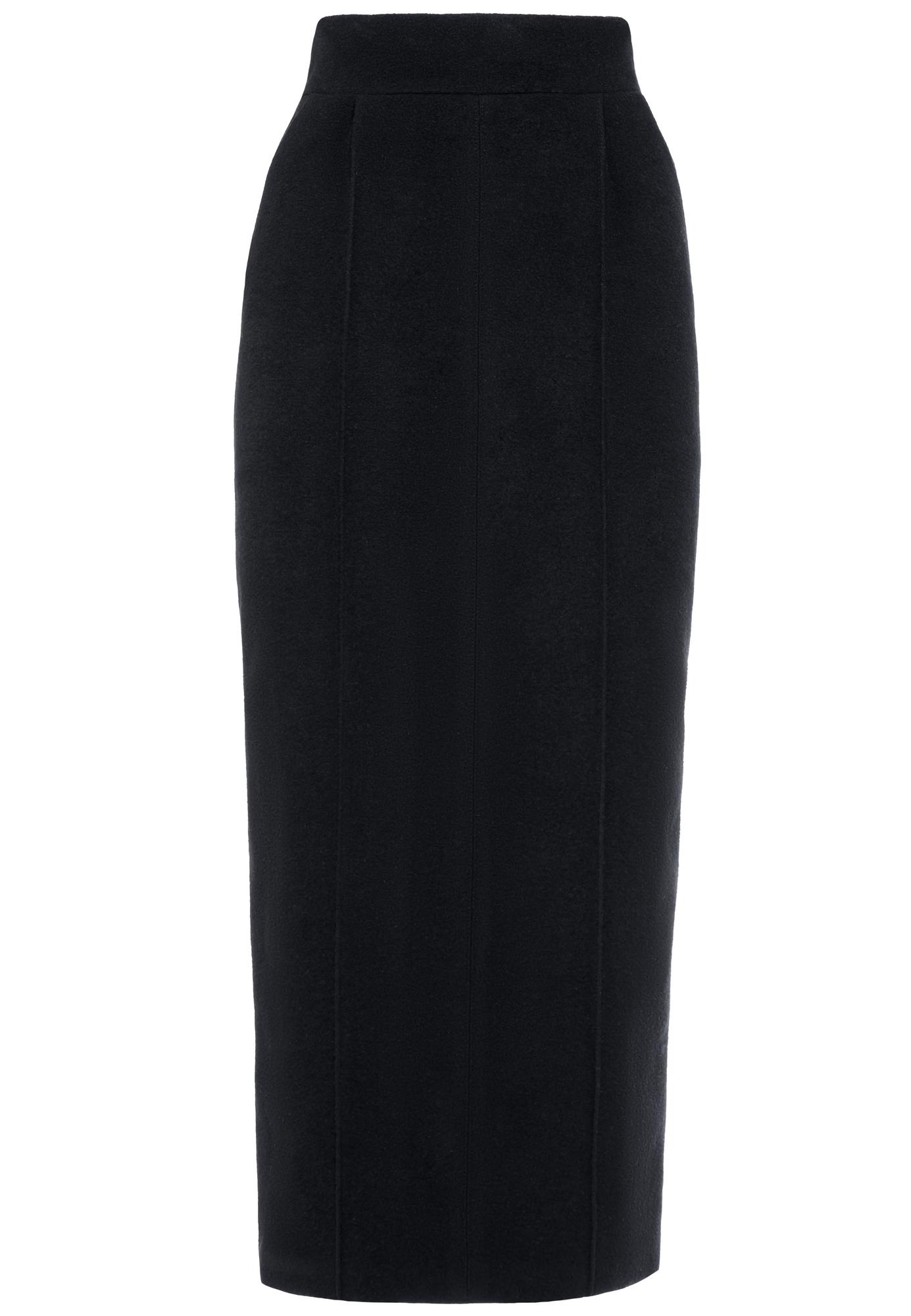 Юбка с отстрочками черная