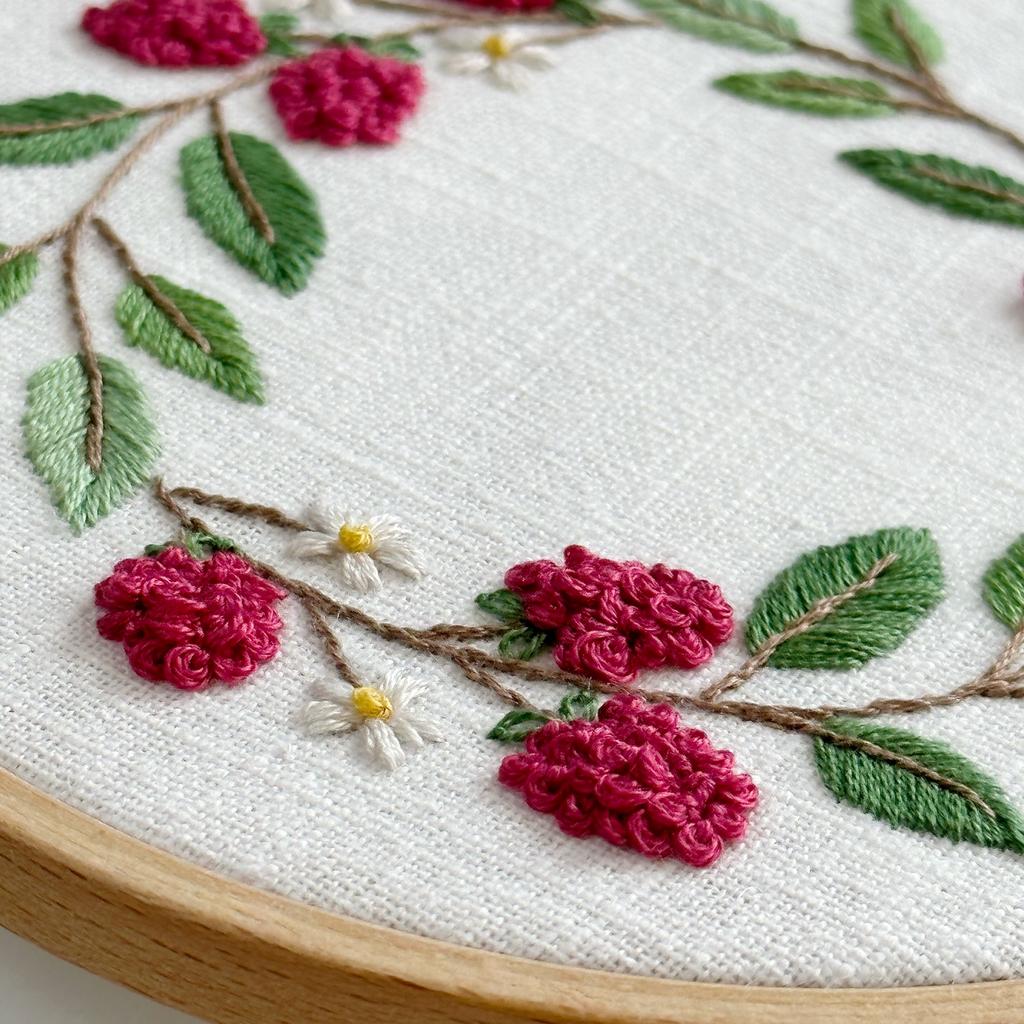 Схема для вышивки + видеоурок "Малина (ежевика)" для пялец 12 - 18 см. Уровень сложности: низкий