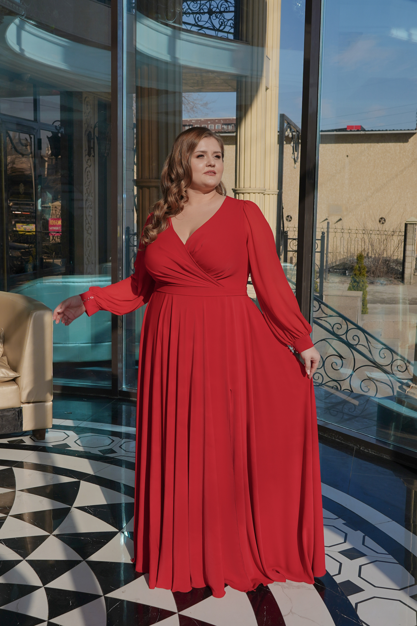 Вечернее платье "Саманта" в красном цвете