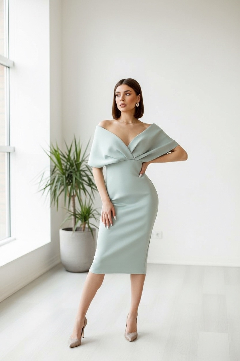 Вечернее платье миди "Лола" мята