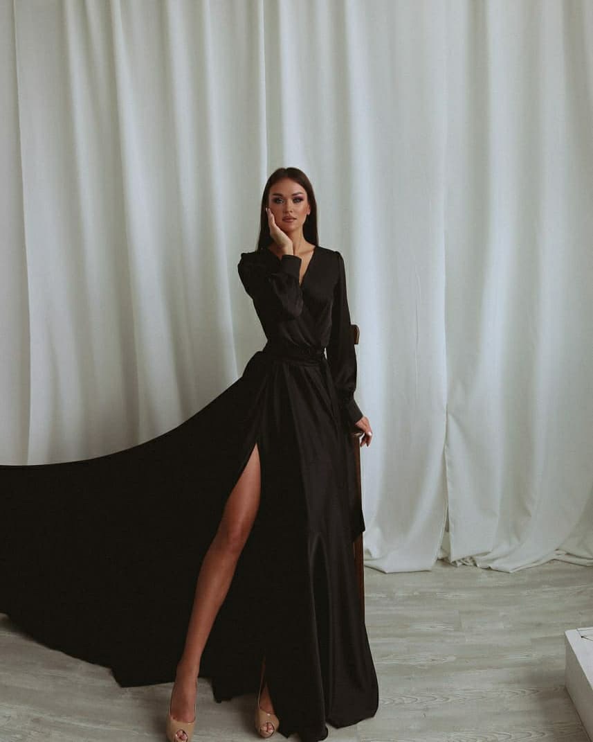 Шелковое платье "Лиана black"