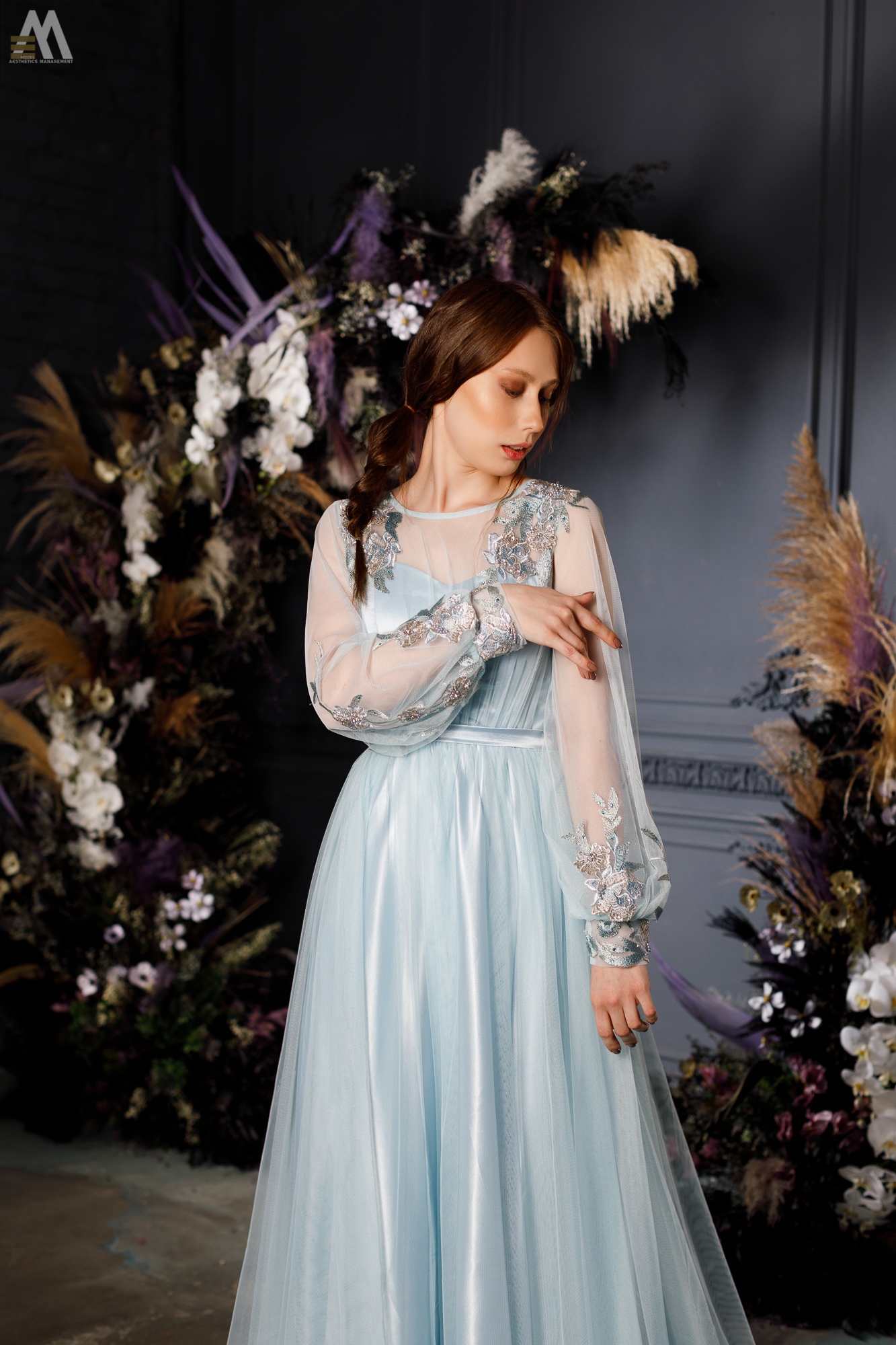 Фатиновое платье "Версавия"  в цвете небо