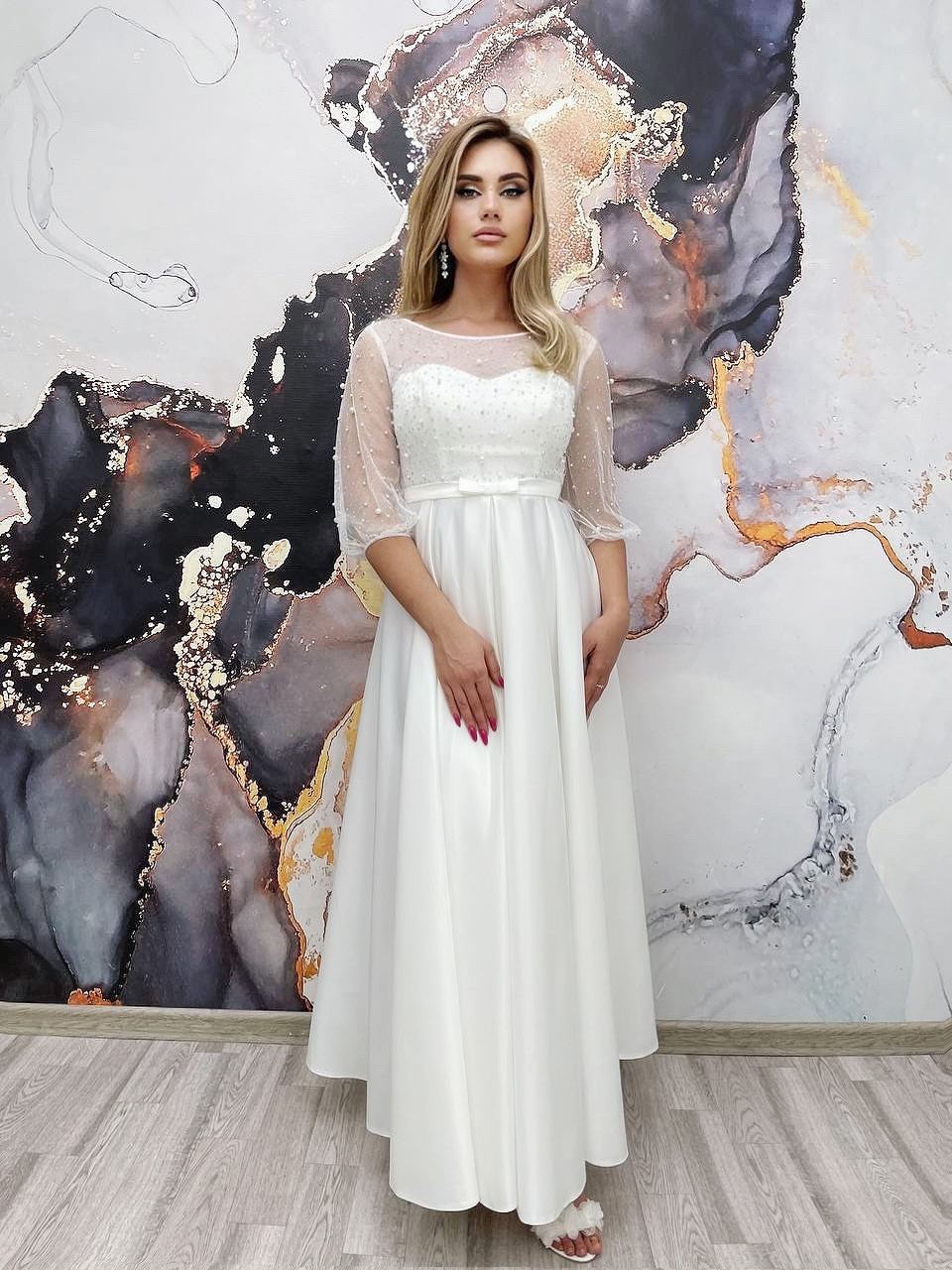 Платье "Бригита" white