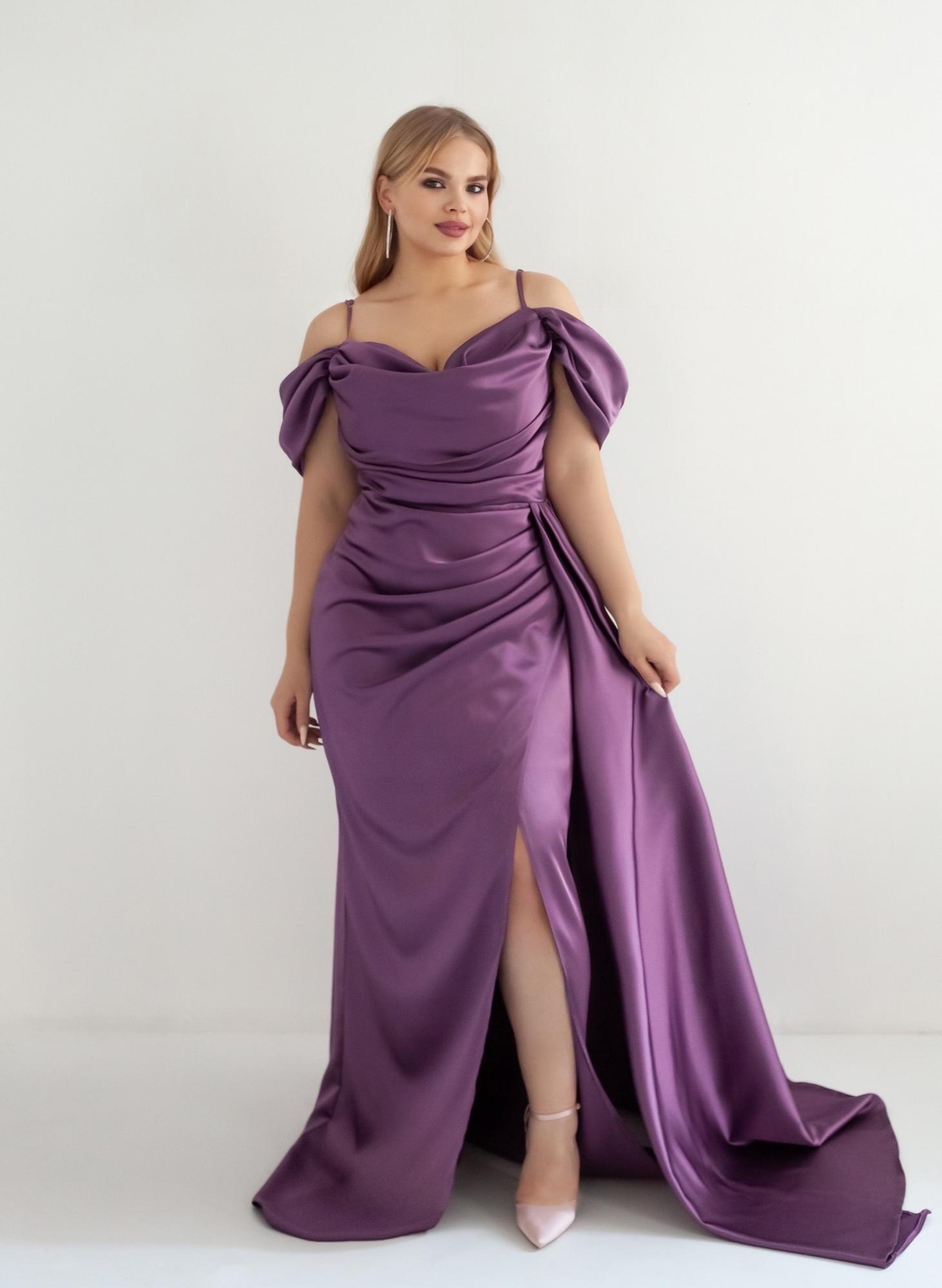 Шелковое платье "Силена" фиалка