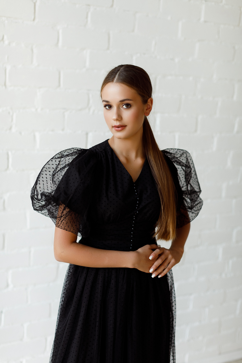 Коктейльное платье миди  "Эда"  black