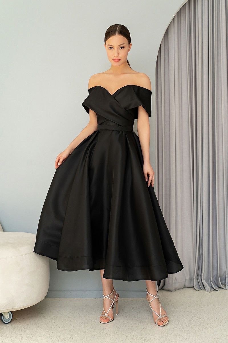 Вечернее платье миди "Одри" black2