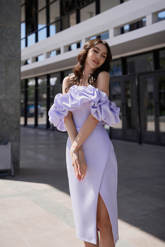 Коктейльное платье "Безе"  лаванда