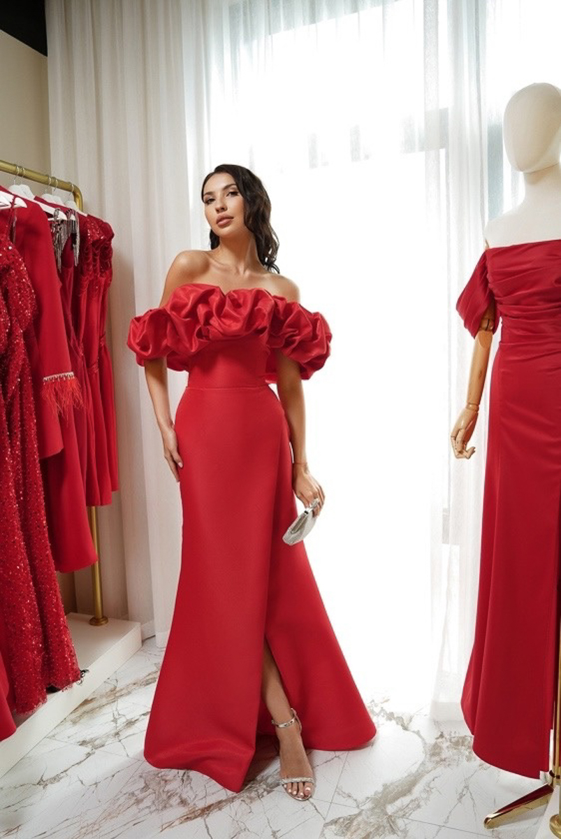 Вечернее платье  "Безе 2" рубин