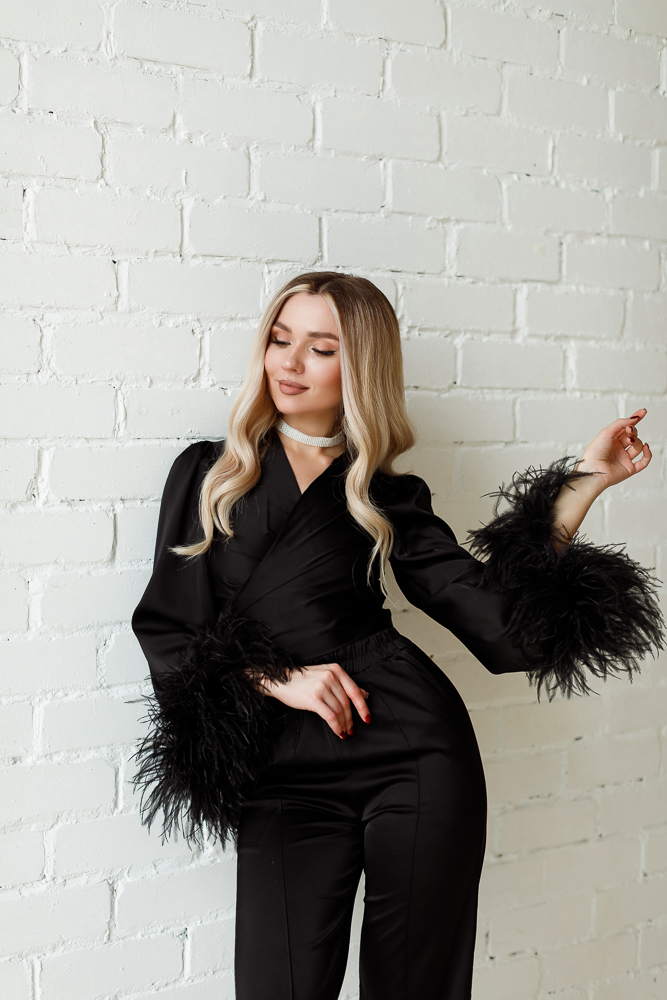 Шелковый костюм "Данио" black