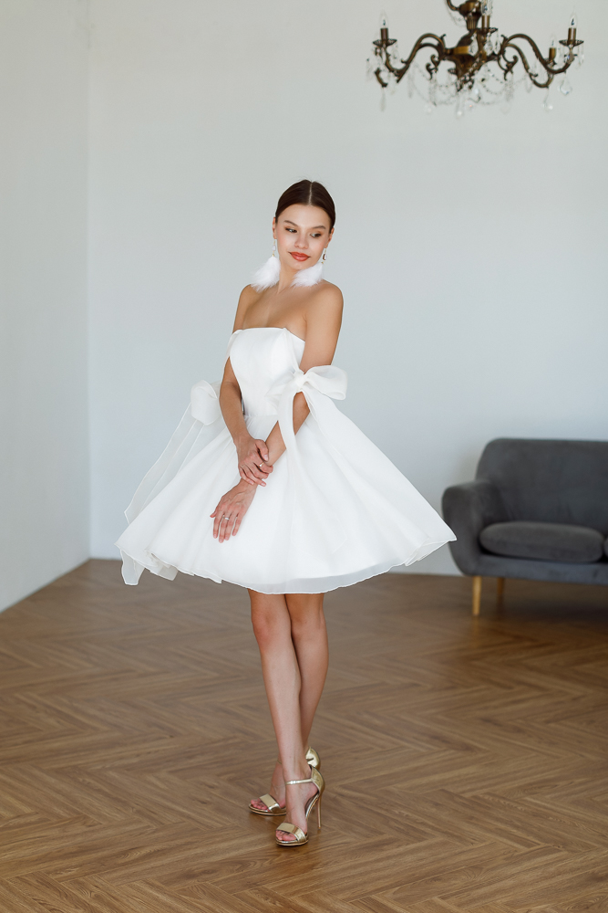 Коктейльное платье мини "Николь" white