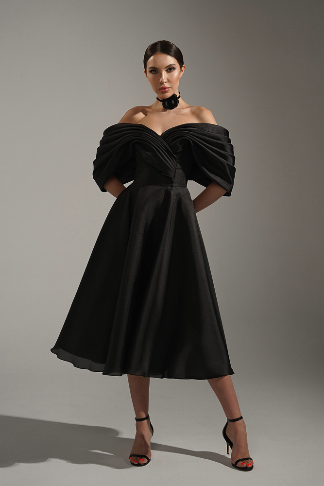 Коктейльное платье миди "Реддисон" black