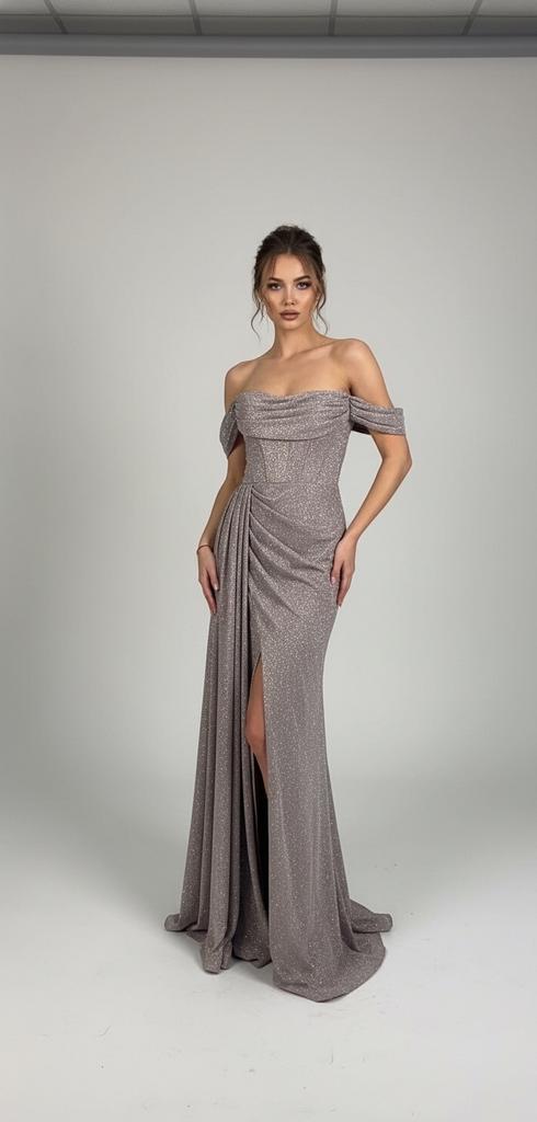 Вечернее платье "Агния" пудра блеск