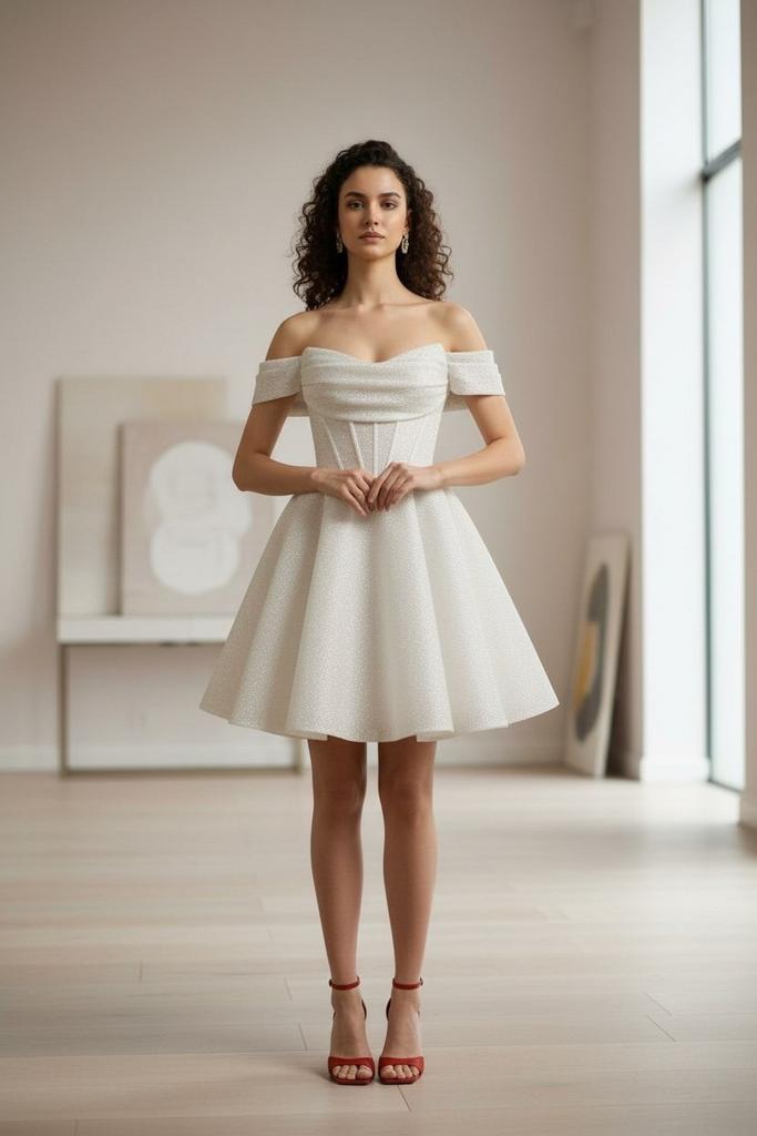 Коктейльное платье мини "Нина" white