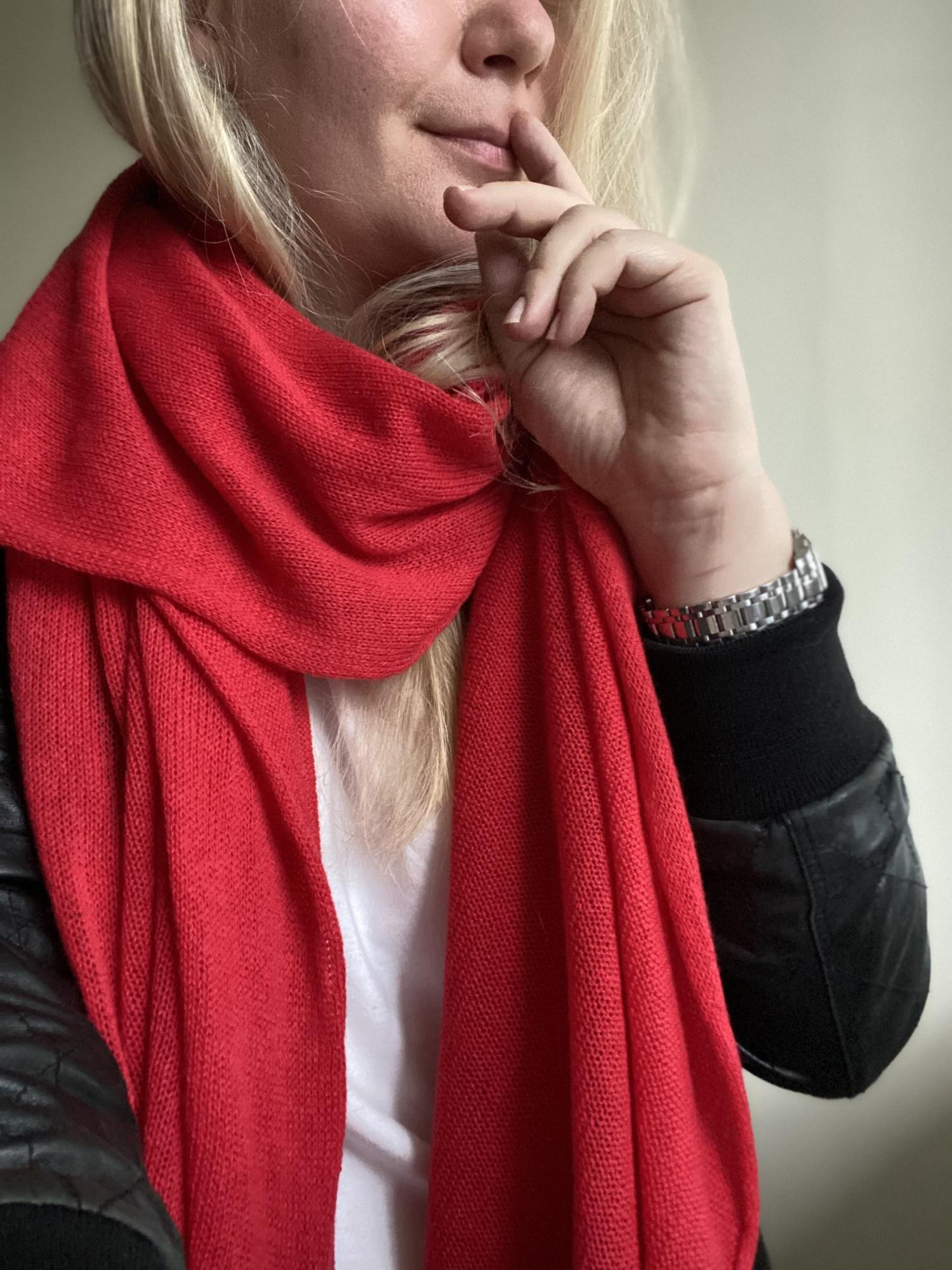 ПАЛАНТИН ИЗ 100% КАШЕМИРА КРАСНЫЙ