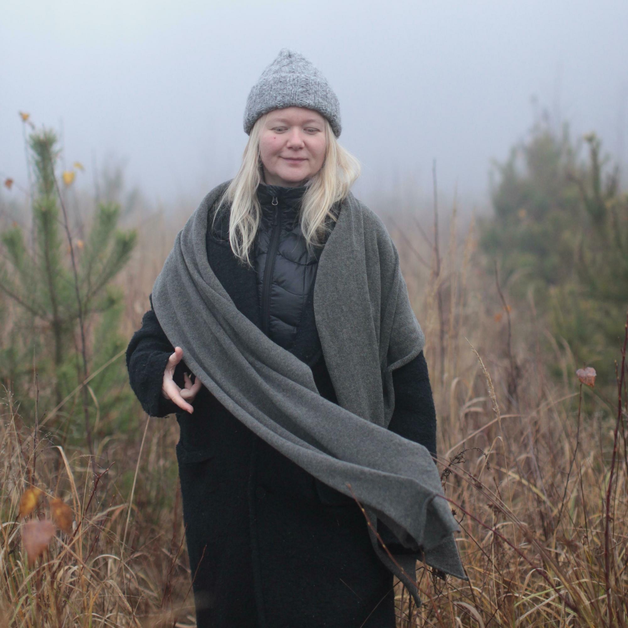 ПАЛАНТИН ИЗ 100% КАШЕМИРА ЦВЕТ ТУНДРЫ