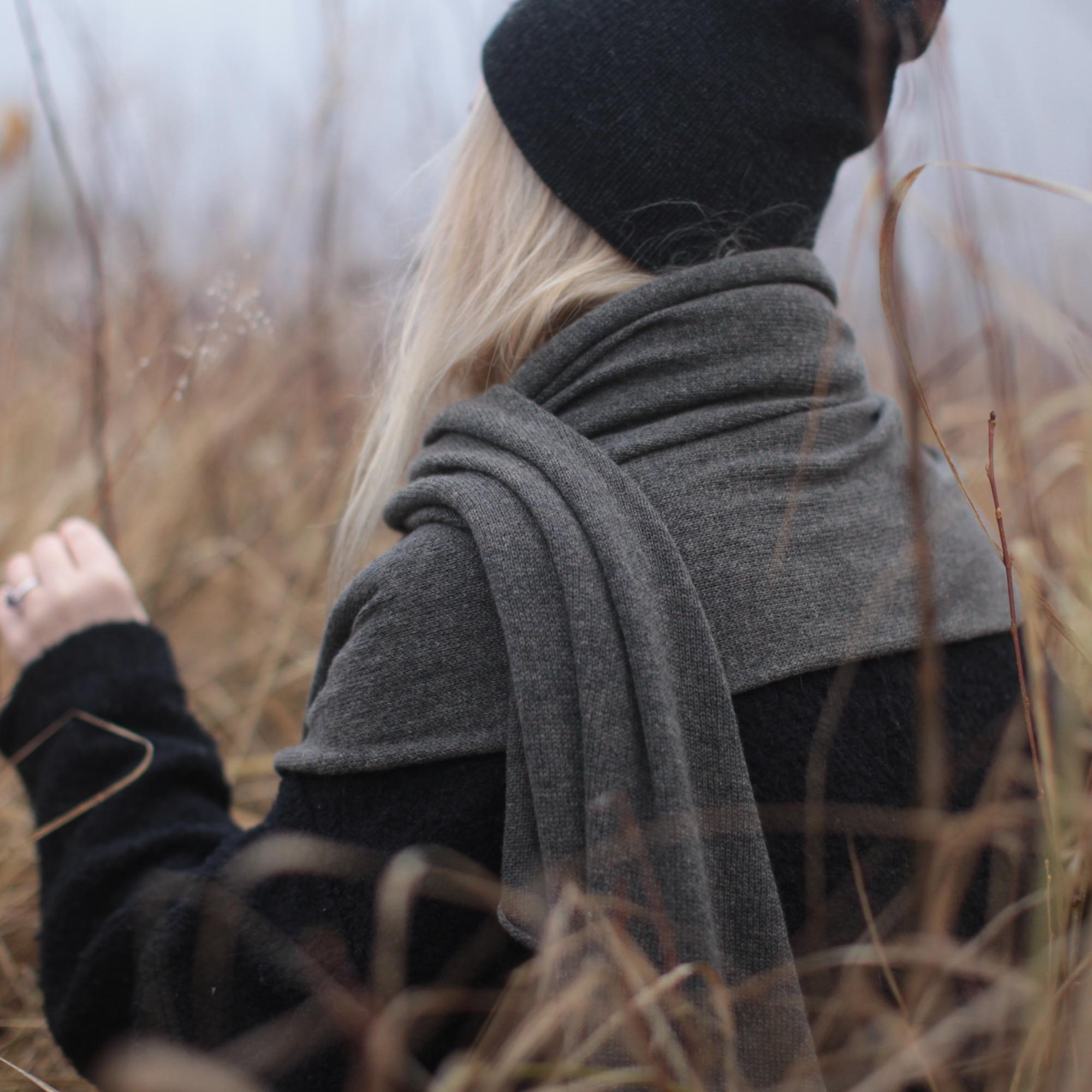 ПАЛАНТИН ИЗ 100% КАШЕМИРА ЦВЕТ ТУНДРЫ