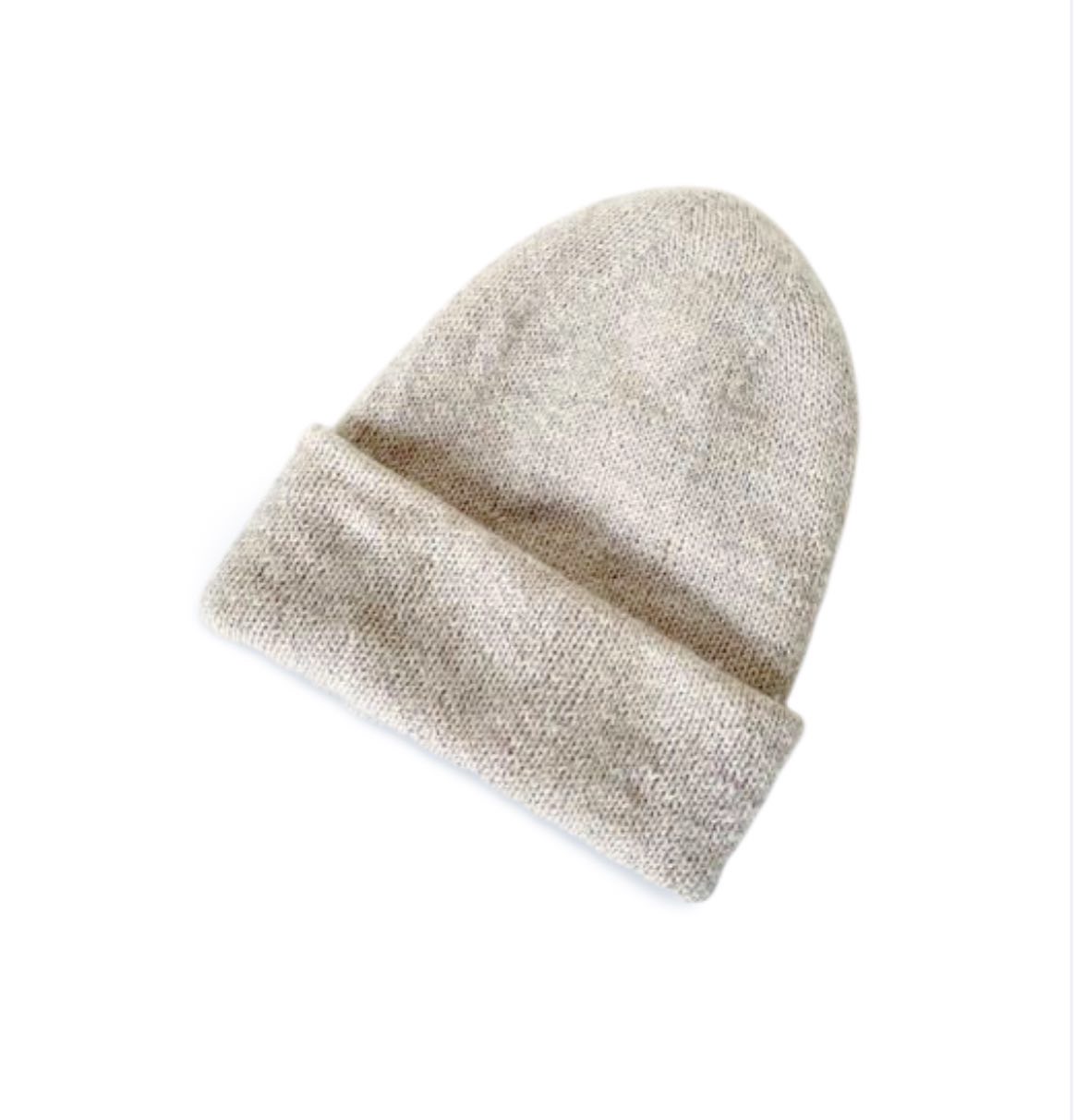 ШАПКА КАШЕМИРОВАЯ ДВОЙНАЯ БЕЛЫЙ ПЕСОК