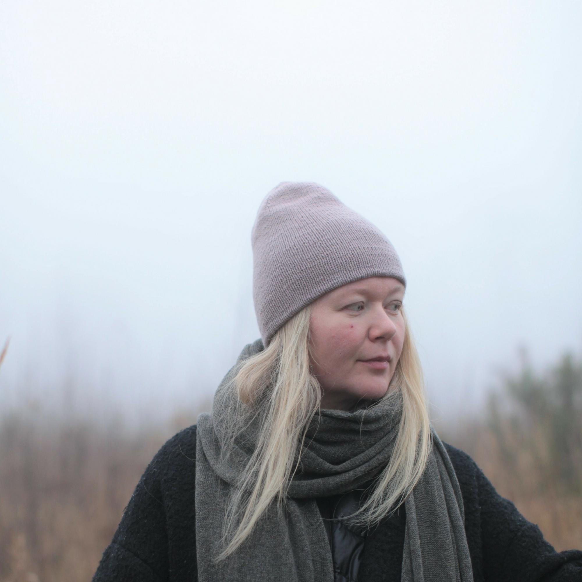 КАШЕМИРОВАЯ ДВОЙНАЯ ШАПКА ВЕРЕСКОВОЕ УТРО