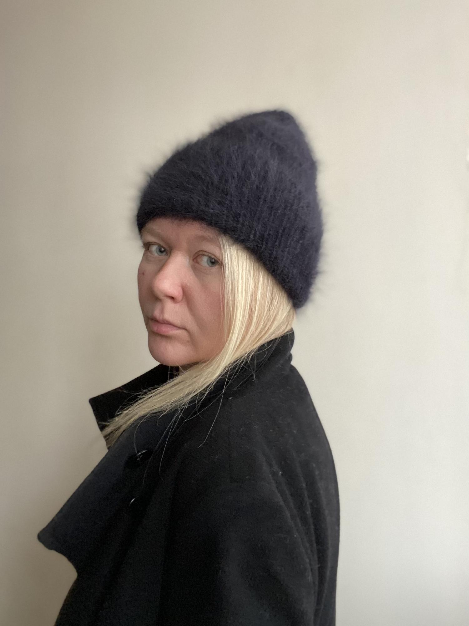 ШАПКА ЧЕРНАЯ PARIS С ОТВОРОТОМ ИЗ ФРАНЦУЗСКОЙ АНГОРЫ