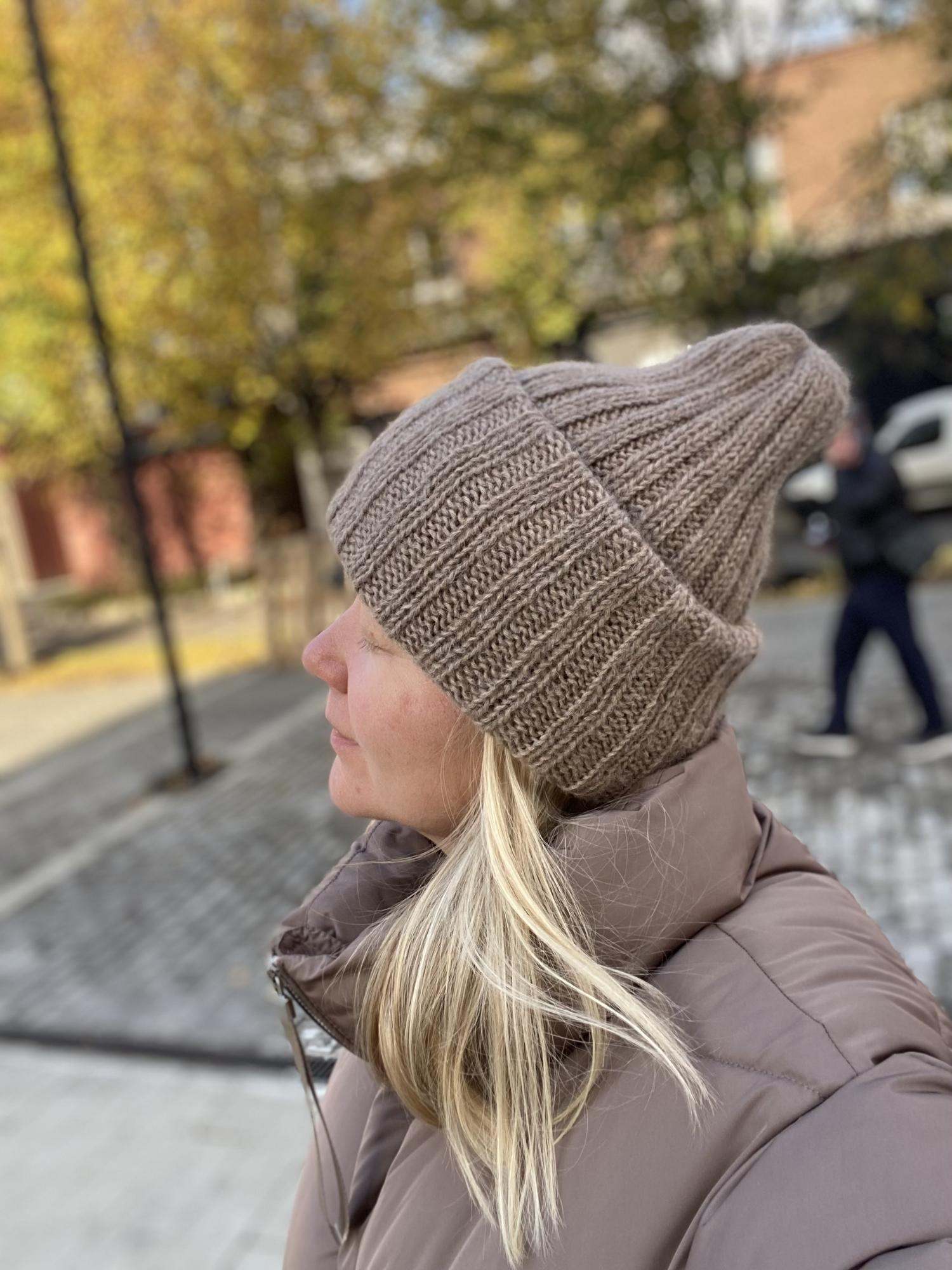 ШАПКА СОЛЬ И ПЕРЕЦ ИЗ СУРИ АЛЬПАКИ, СУПЕРКИДМОХЕРА И МЕРИНОСА С ОТВОРОТОМ