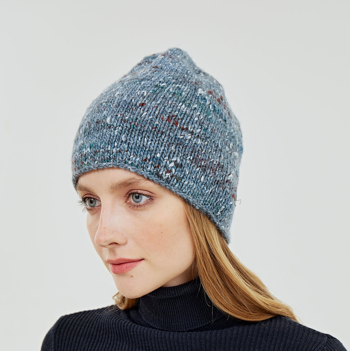 ШАПКА ТВИДОВАЯ ЛОНДОНСКИЙ ТУМАН ИЗ АЛЬПАКИ, ШЕЛКА И МЕРИНОСА