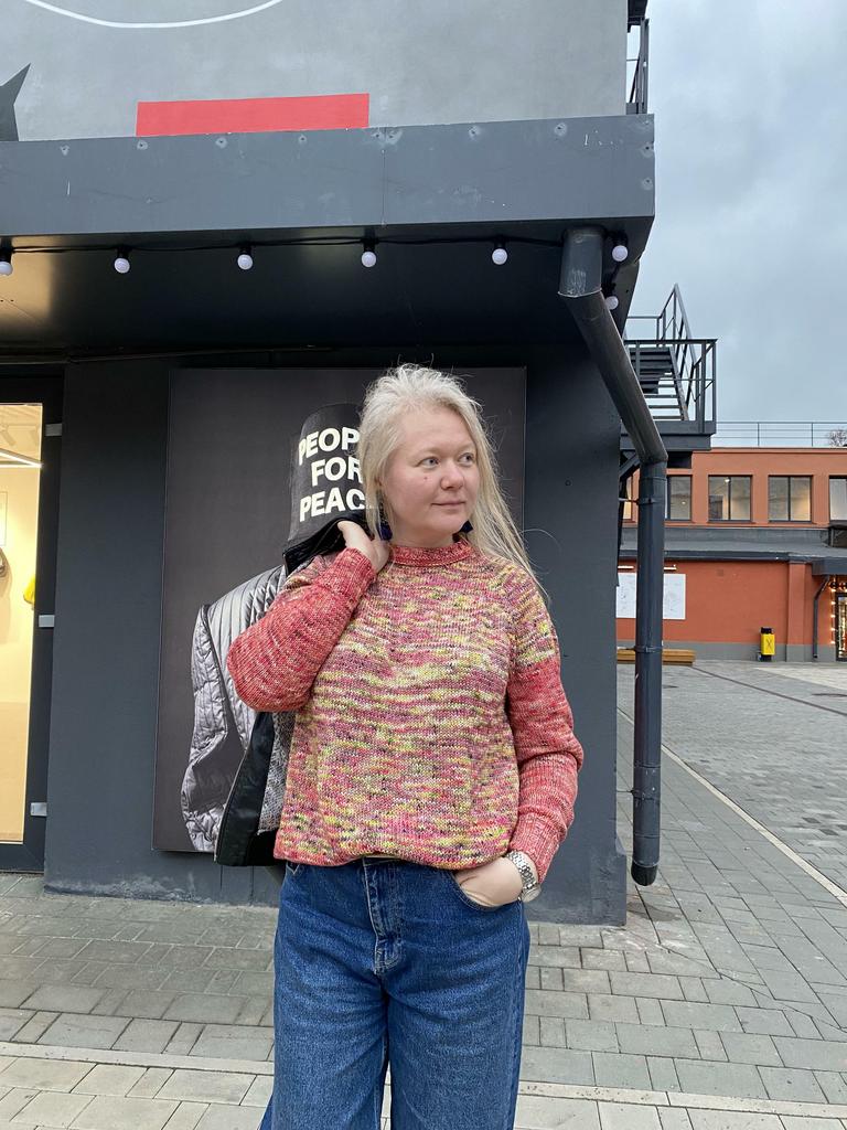 ДЖЕМПЕР  A U R A, РУЧНОЙ РАБОТЫ ИЗ ПРЯЖИ РУЧНОГО КРАШЕНИЯ