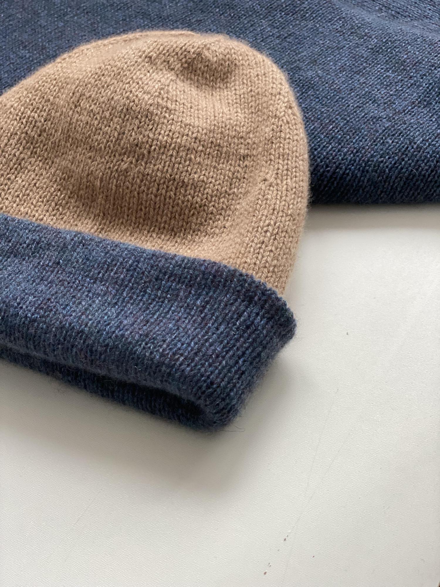 На заказ КАШЕМИРОВАЯ ДВОЙНАЯ ШАПКА JEANS&CAMEL