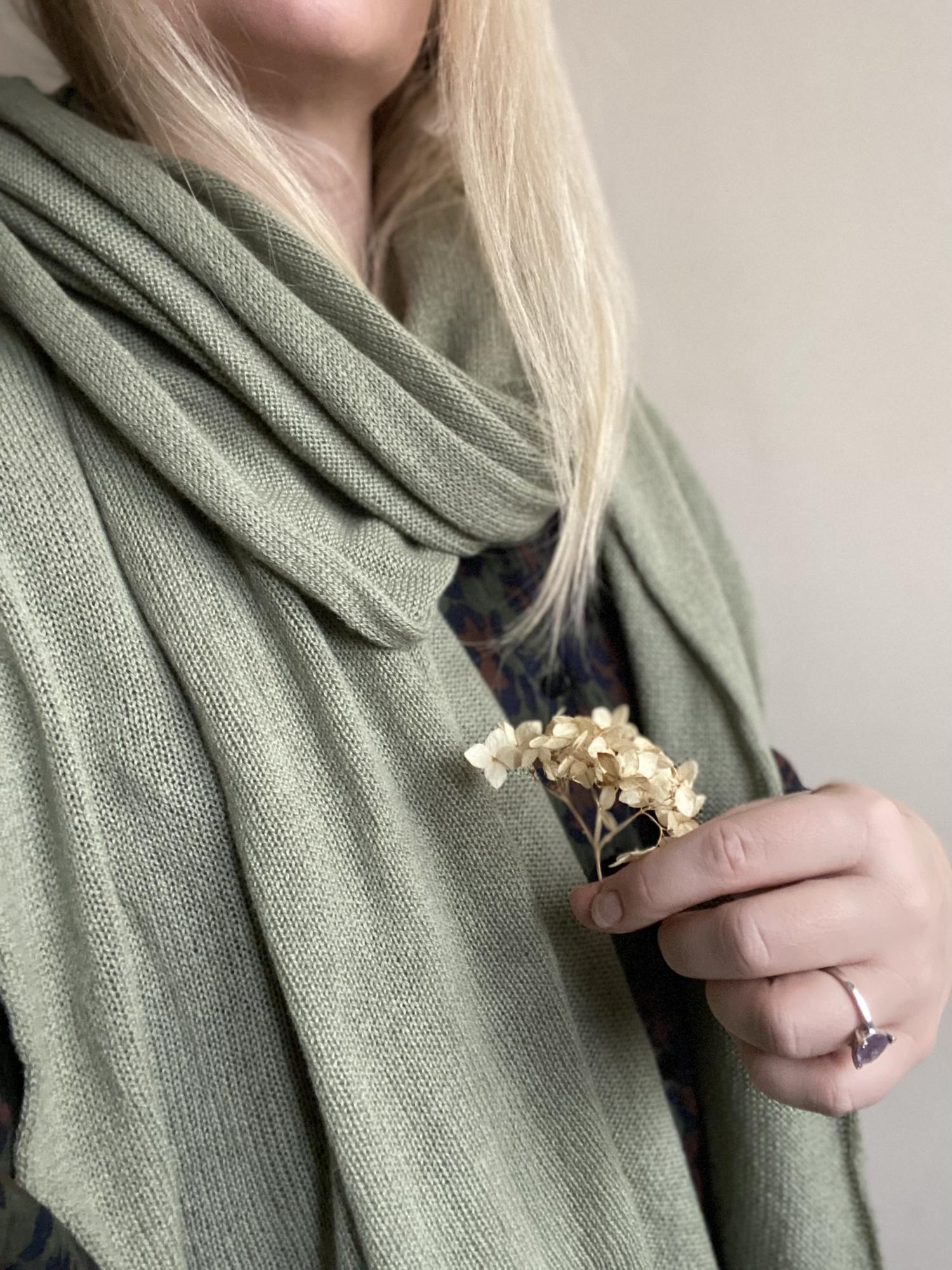 ПАЛАНТИН ИЗ 100% КАШЕМИРА РЕЗЕДА