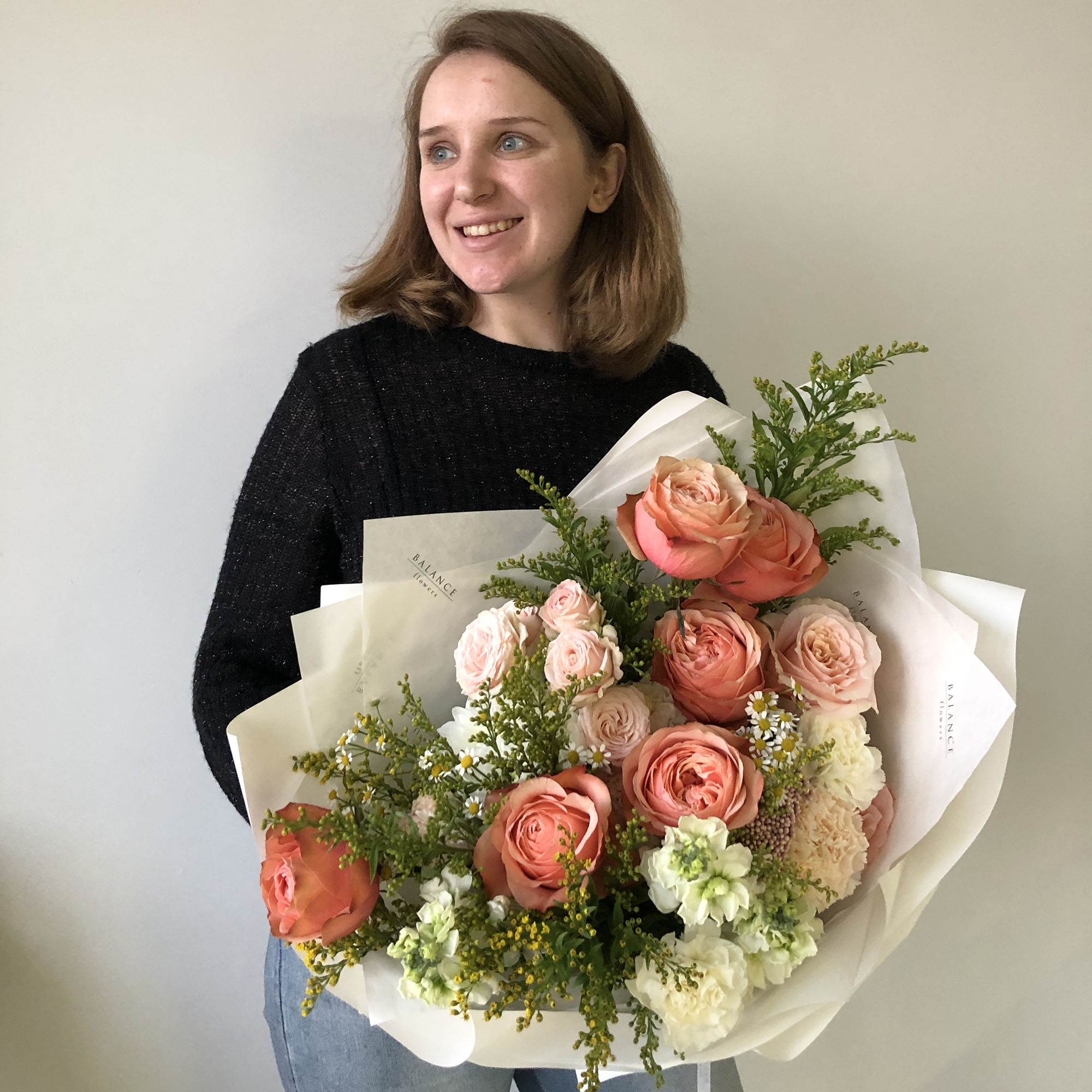 Букет "Персиковый пирог"