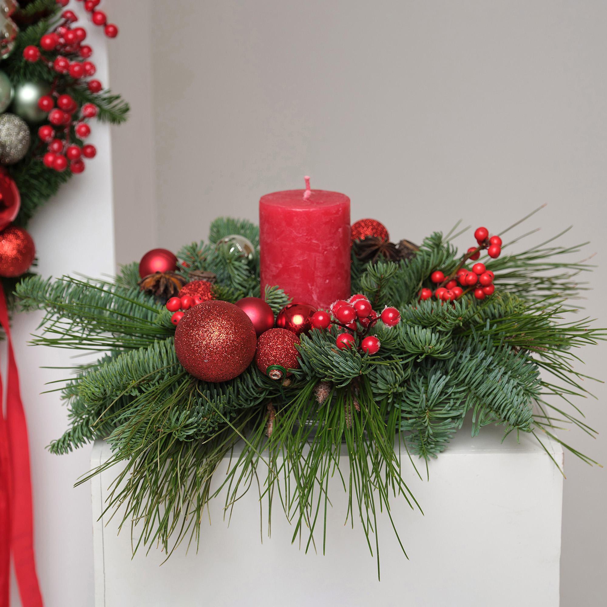 Композиция со свечой "Merry Christmas"