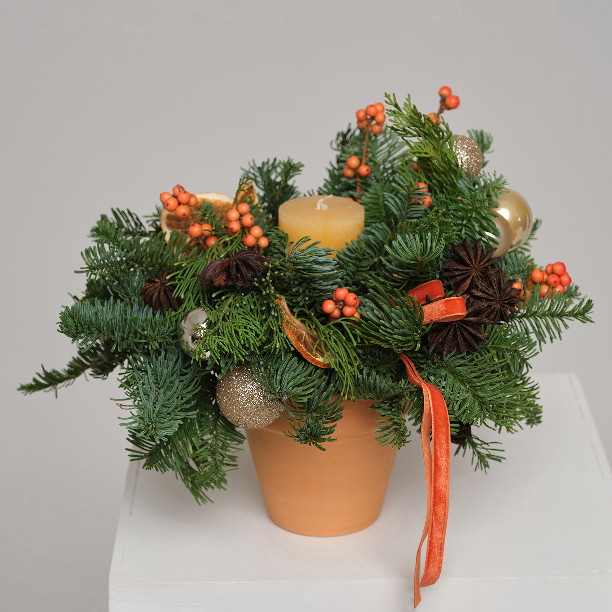 Композиция со свечой "Брызги шампанского"