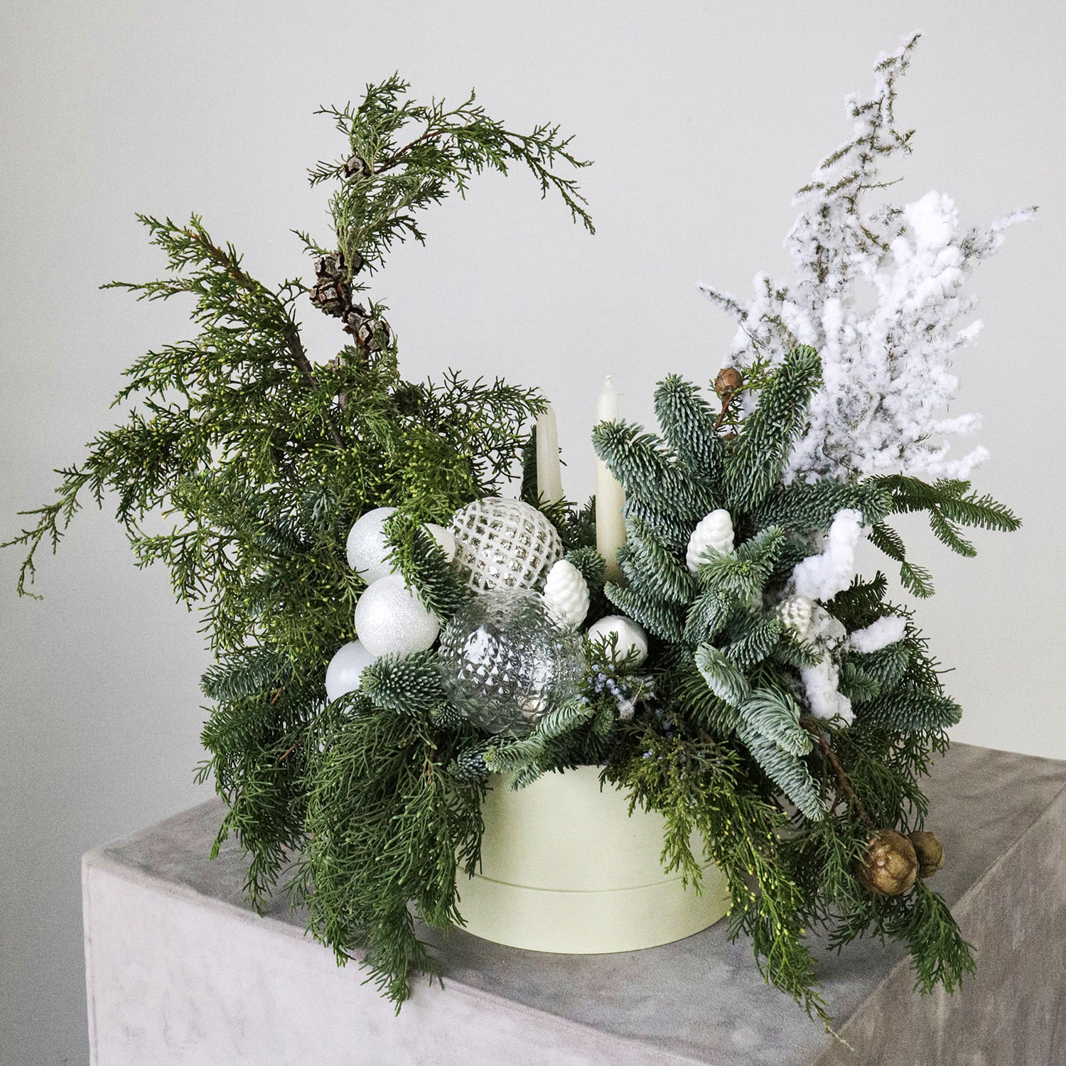 Композиция со свечами "Жемчужное сияние"