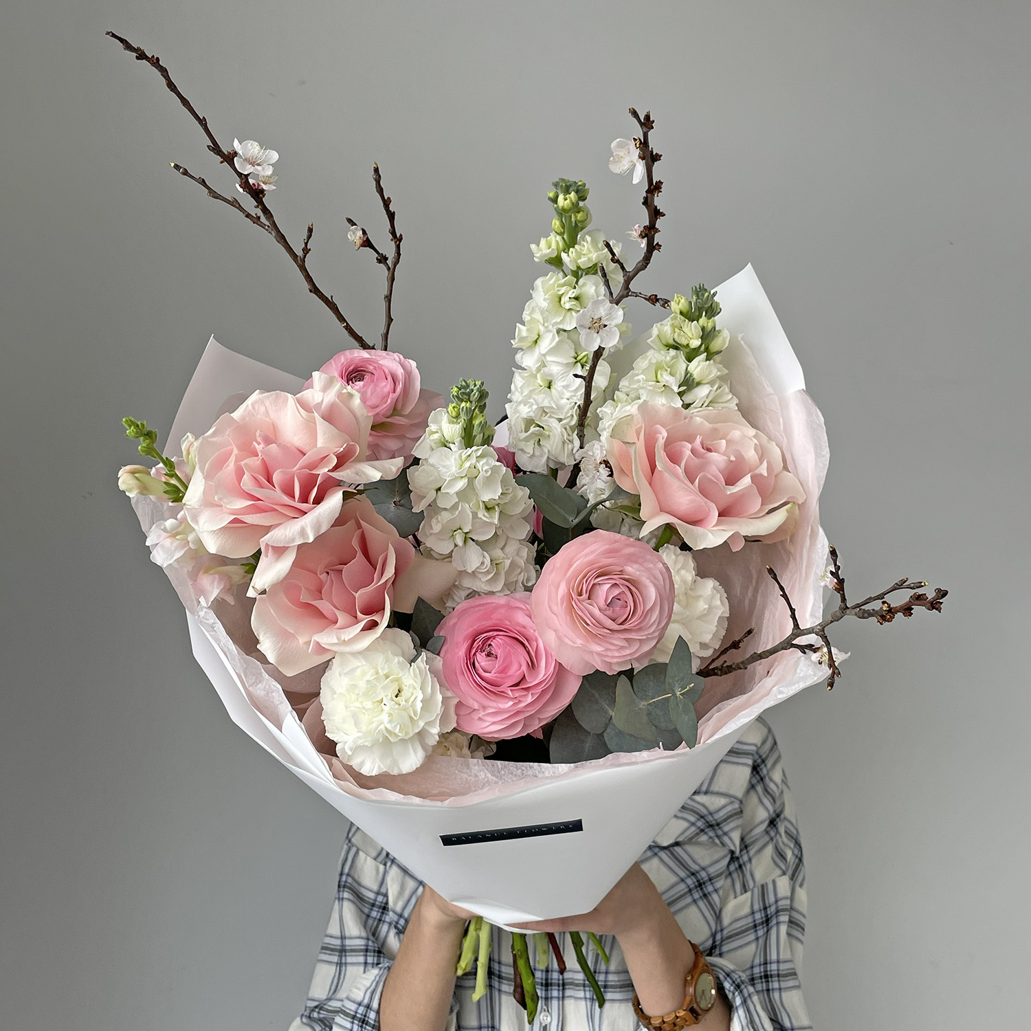 Букет "Малиновое безе"