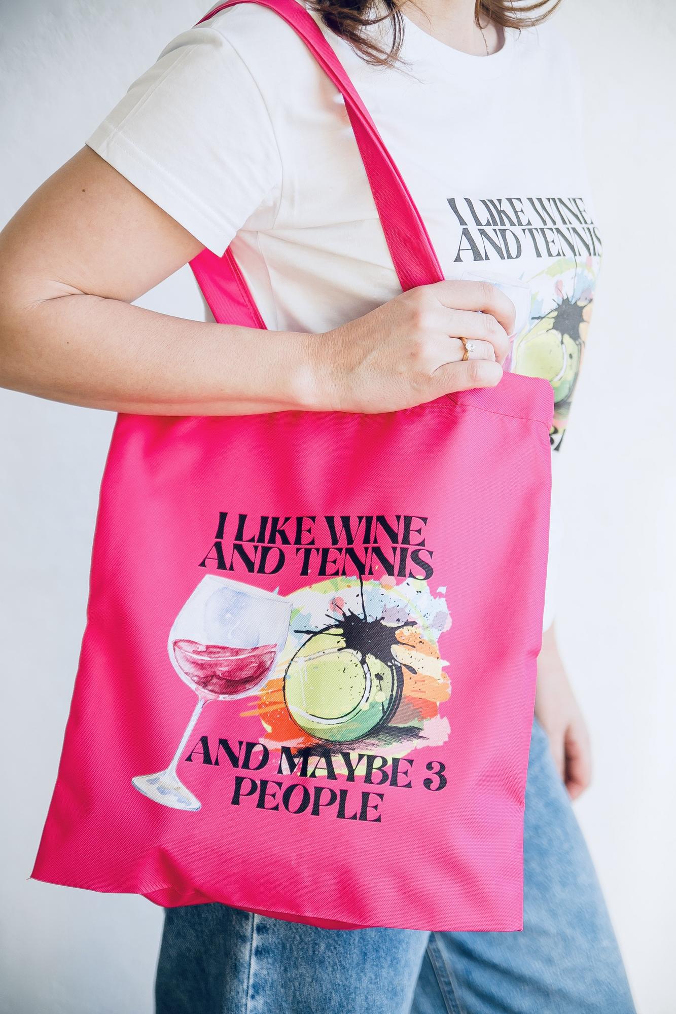 Сумка-шопер «I like wine and  tennis»