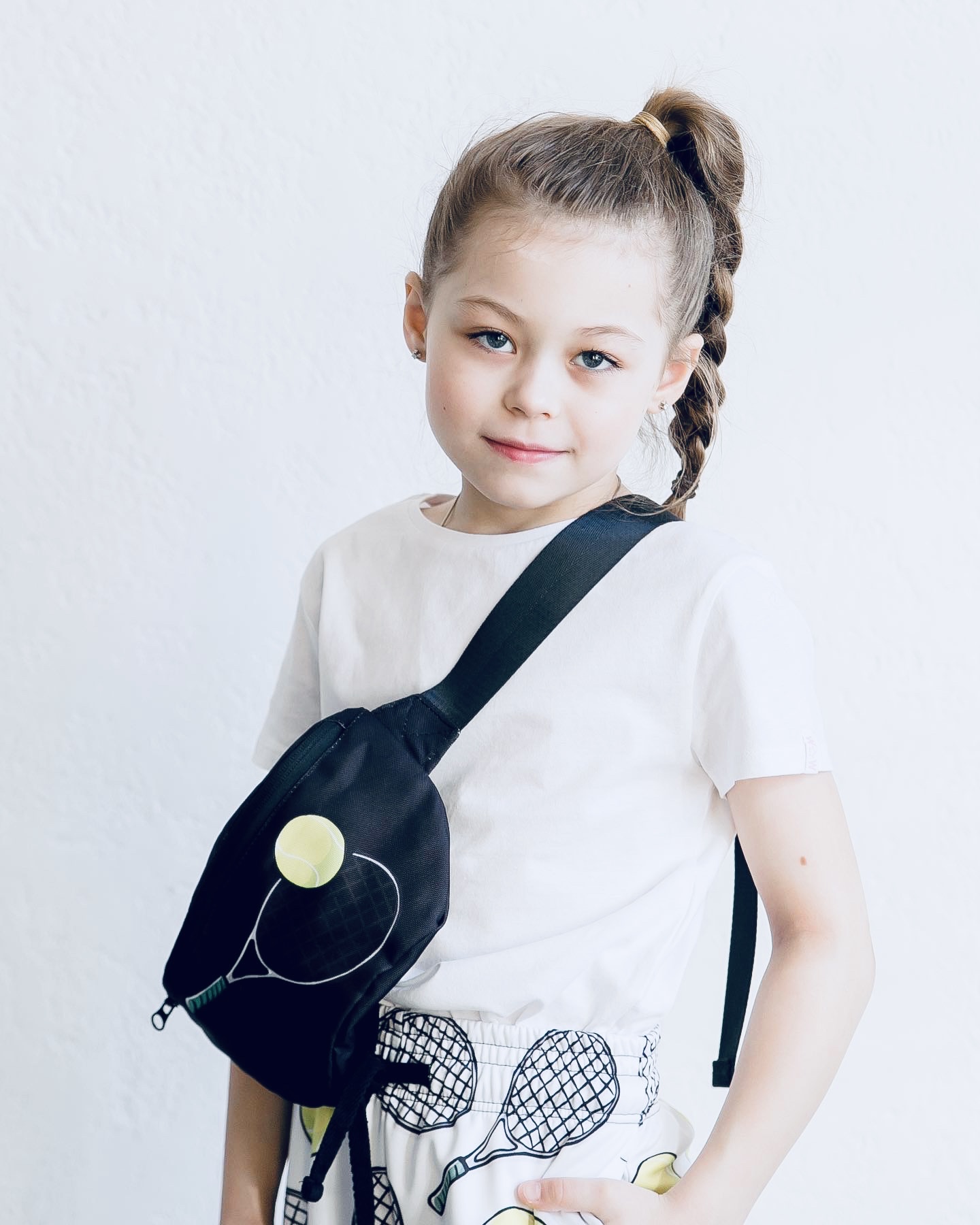 Сумка поясная «мяч/ракетка» черная